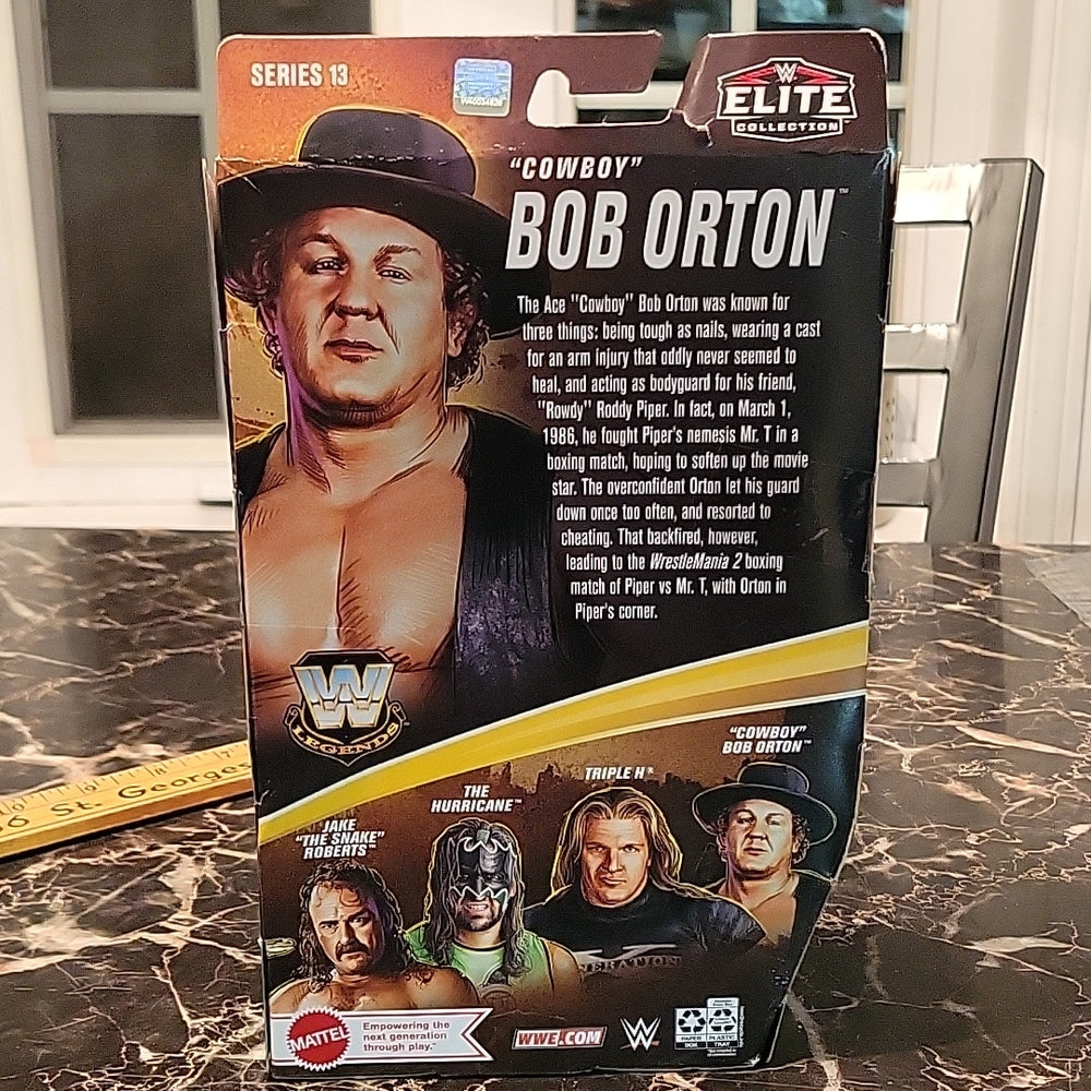 Cowboy Bob Orton Wwe Legends Series 13 Elite Collection Wrestling Figure In Hand