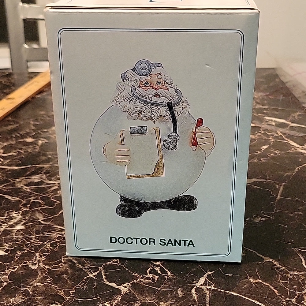 Vtg Noel Dept Department 56 Doctor Santa Christmas Ornament Physician Red Pencil