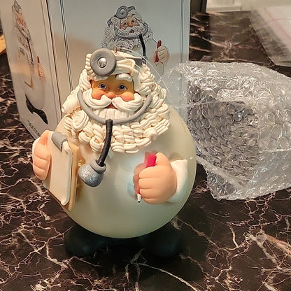 Vtg Noel Dept Department 56 Doctor Santa Christmas Ornament Physician Red Pencil