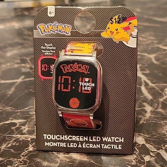 Pokemon Pikachu Digital Led Touchscreen Watch W/ Silicone Band & Metal Case Nib