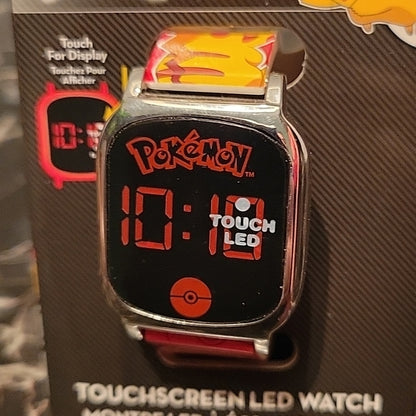 Pokemon Pikachu Digital Led Touchscreen Watch W/ Silicone Band & Metal Case Nib