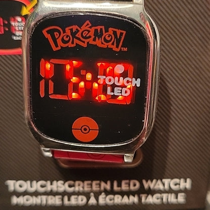 Pokemon Pikachu Digital Led Touchscreen Watch W/ Silicone Band & Metal Case Nib