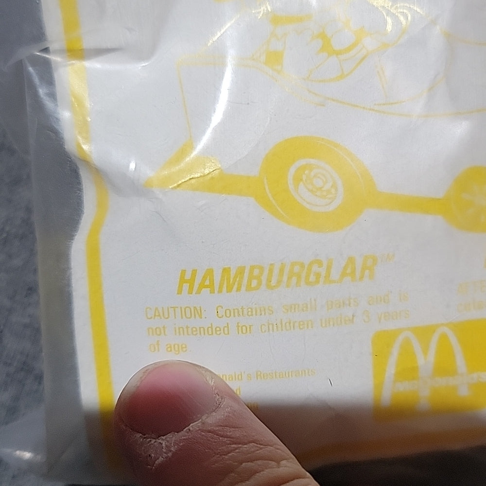 1988 Mcdonald'S Vintage Happy Meal Toy ~ Hamburglar In Yellow Car Turbo Macs