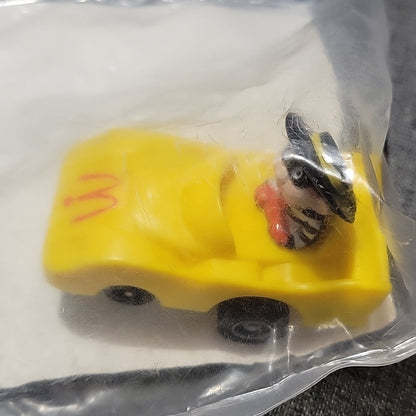 1988 Mcdonald'S Vintage Happy Meal Toy ~ Hamburglar In Yellow Car Turbo Macs