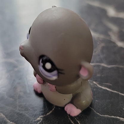 Littlest Pet Shop~#1525~Hamster~Standing~Gray Pink~Purple Dot Eyes