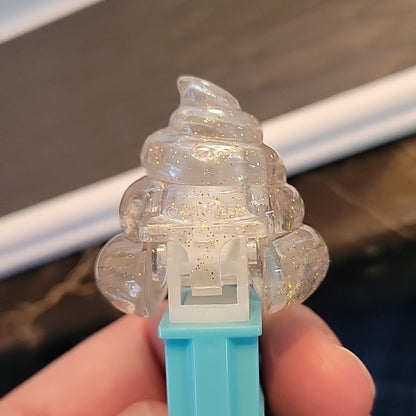 Emojis Pez Candy Dispenser: Crystal Transparent Poop Poo Toy Blue