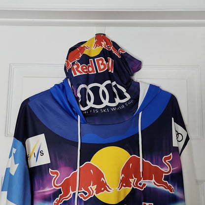 Redbull Hooded Sweater Xl Audi Mls Men'S Red Bull On The Field Long Sleeve Rare