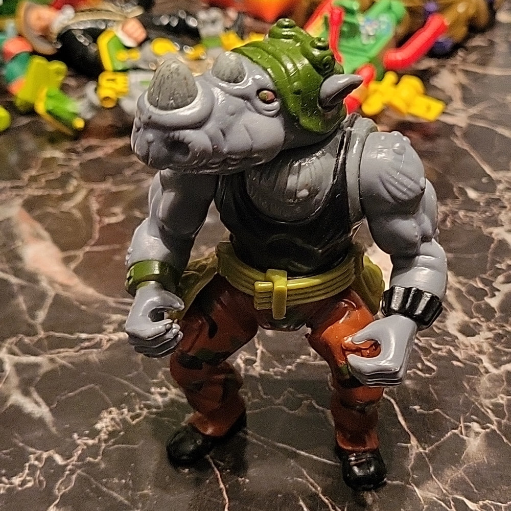 Vintage 1988 Teenage Mutant Ninja Turtles Tmnt Rocksteady Rhino Figure W/ Belt