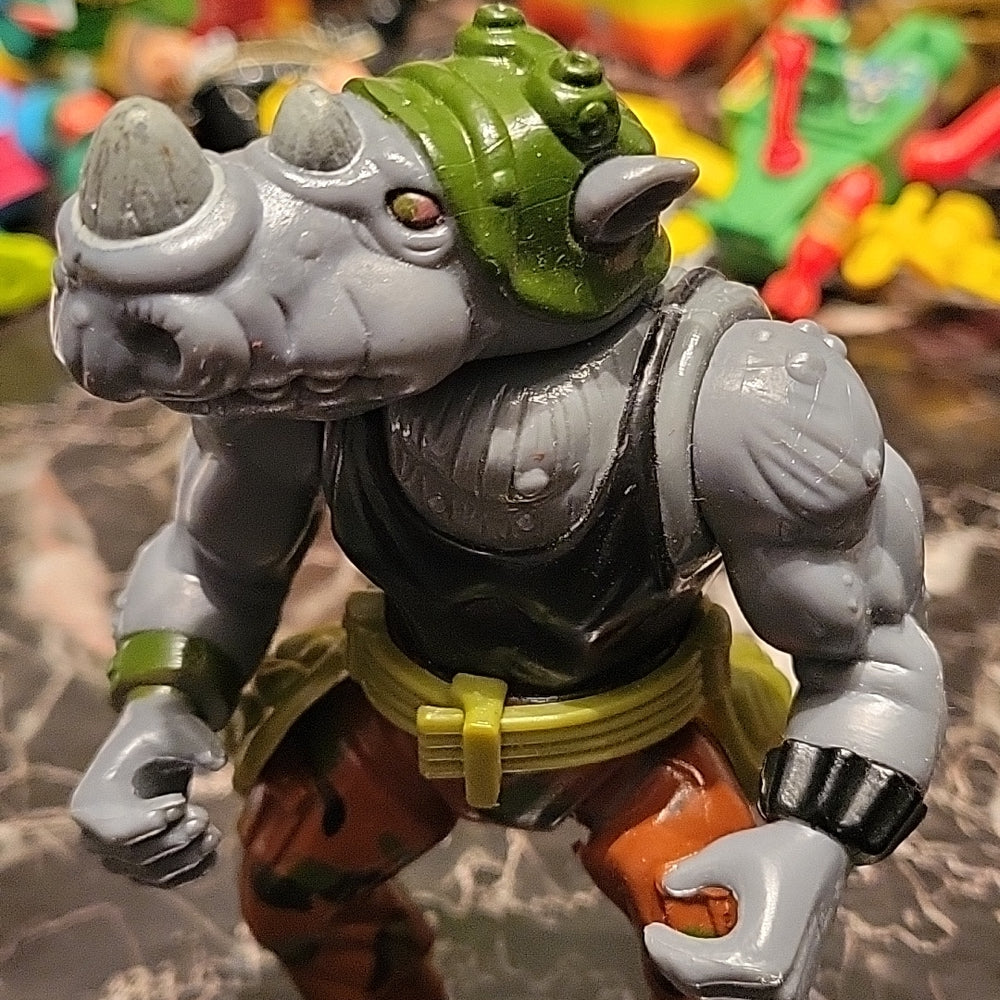 Vintage 1988 Teenage Mutant Ninja Turtles Tmnt Rocksteady Rhino Figure W/ Belt