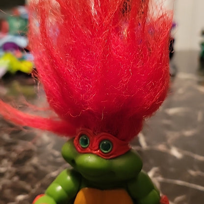 1993 Vintage Teenage Mutant Ninja Turtle Raphael Troll Doll Figure 90S Toys Belt