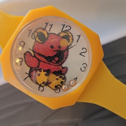 Plastic Watch Game For Kids Collectible Bear Ans Silver Marbels