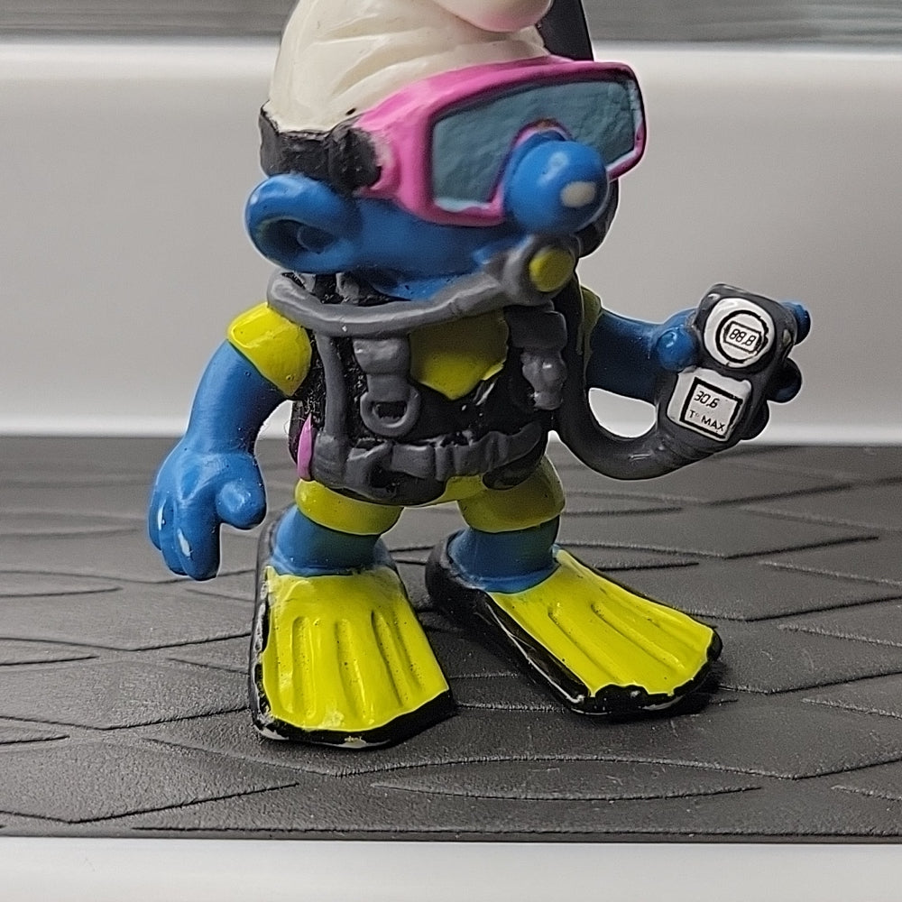 Scuba Diver Smurf 20466 - Smurfs 1999 Schleich Peyo 2" Pvc Figure