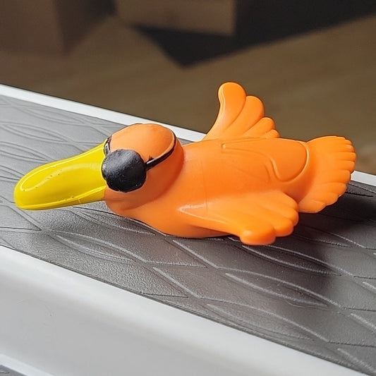 Pelican Orange Bird Who Cannot See. Baby Bath Toy