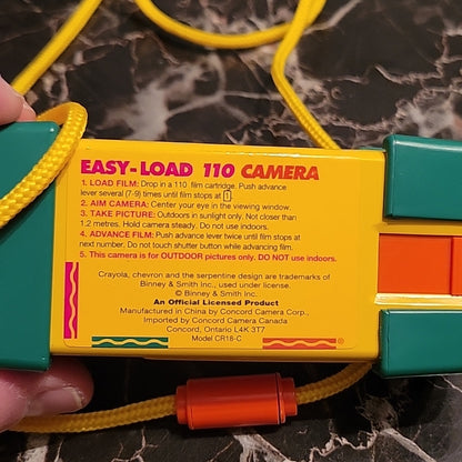Vintage Crayola Camera 110 Pocket Camera Mini By Concord Easy Loading