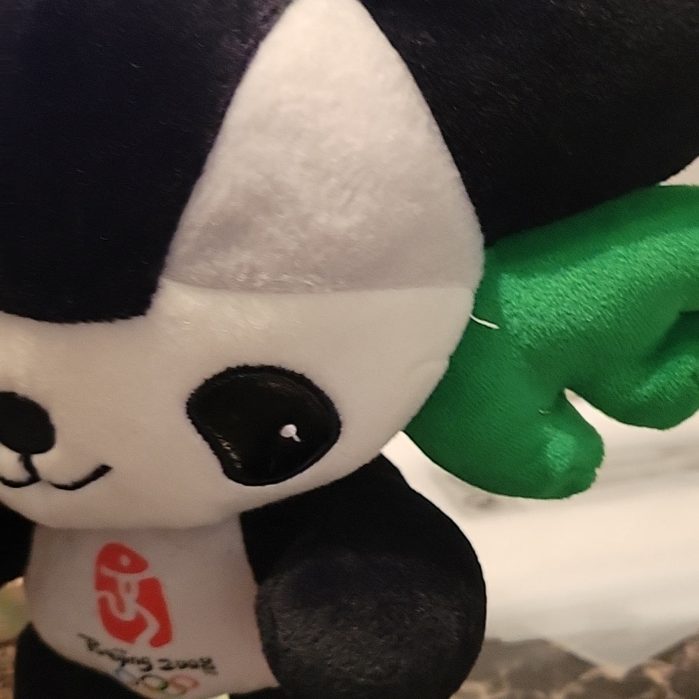 Beijing Olympics 2008 Jing Jing Mascot Panda Stuffed Animal 12” Plush Black