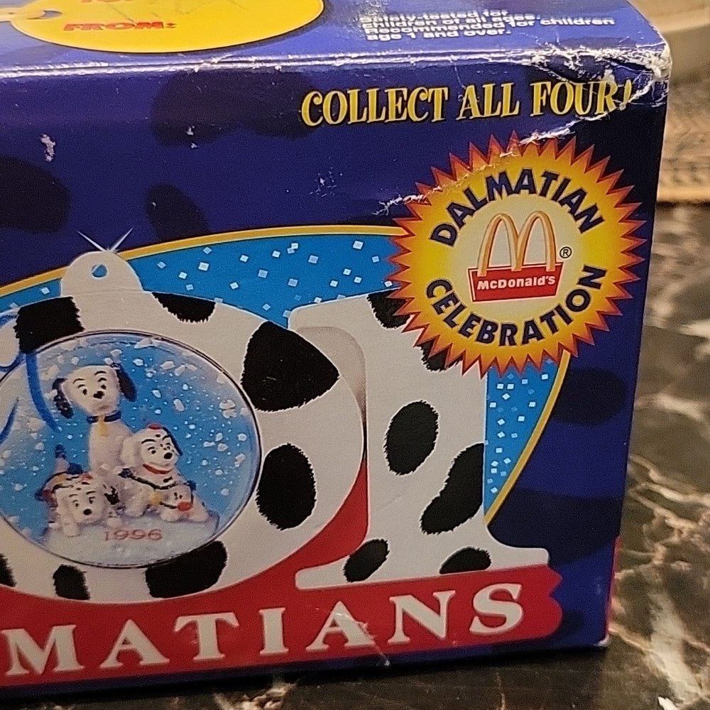 Disney 1996 Mcdonalds Happy Meal Christmas 101 Dalmatians Spot Check Snow Dome