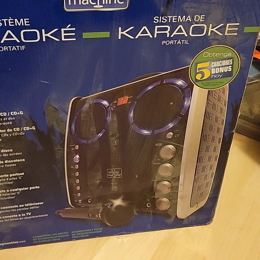 The Singing Machine Sml-383 Karaoke System - Black With Mic Nice Shape Pre-Owned