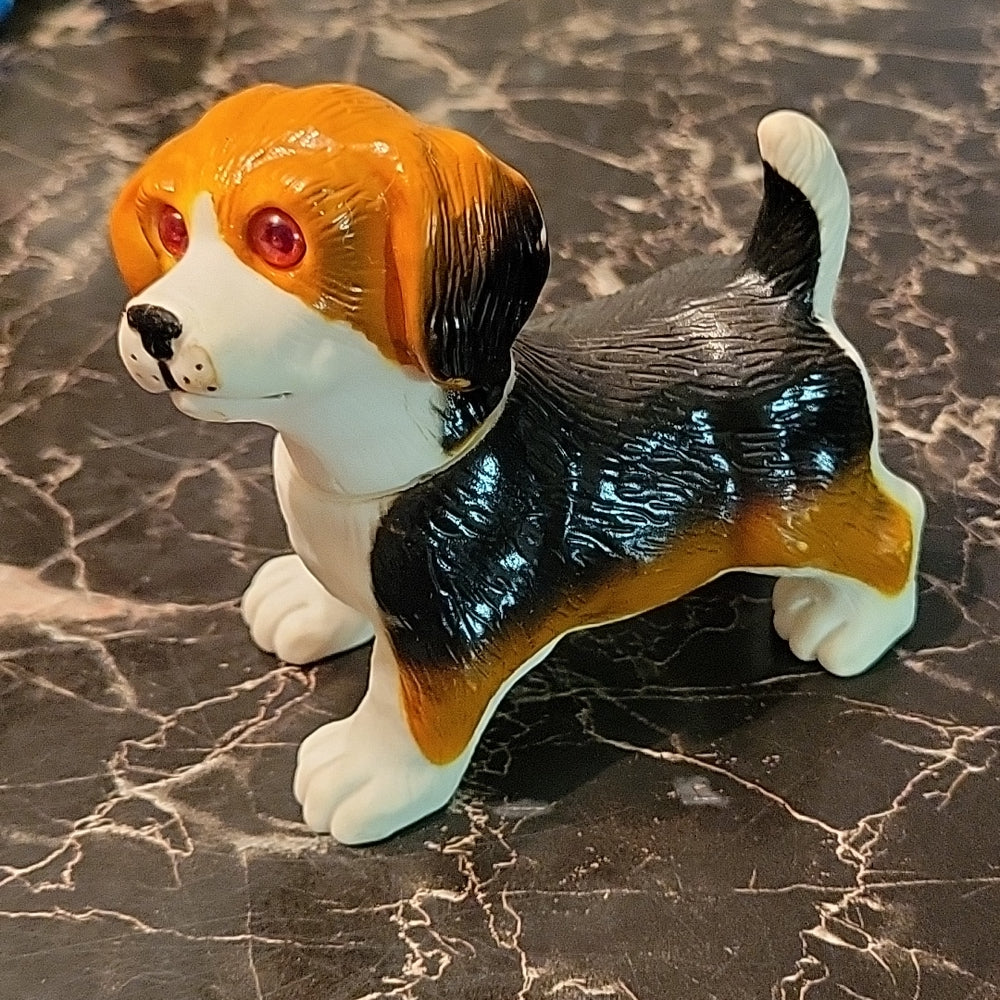 Beagle Vintage Dog Rubber Red Eyes 1990-1991 Toy Figure Doll Animal Retro