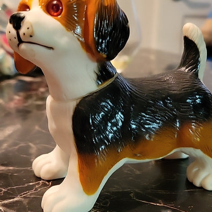 Beagle Vintage Dog Rubber Red Eyes 1990-1991 Toy Figure Doll Animal Retro