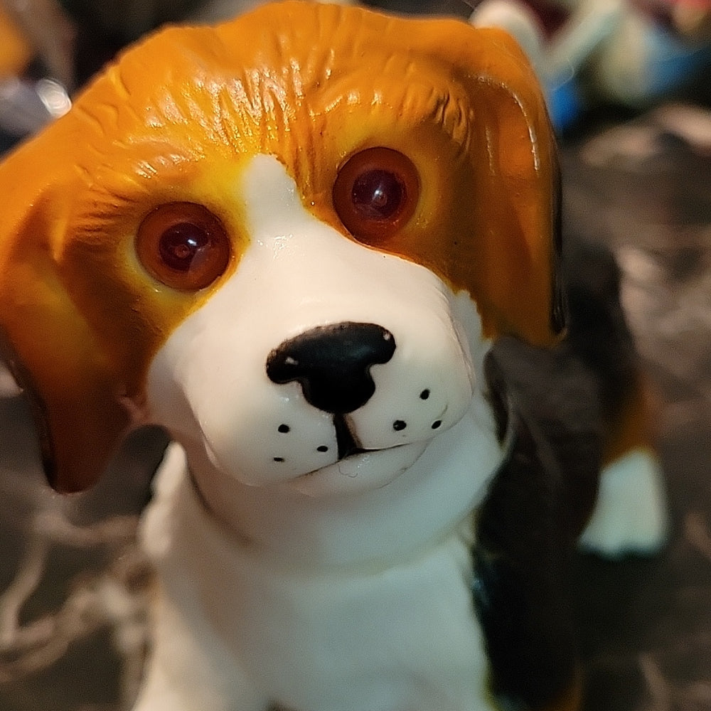 Beagle Vintage Dog Rubber Red Eyes 1990-1991 Toy Figure Doll Animal Retro