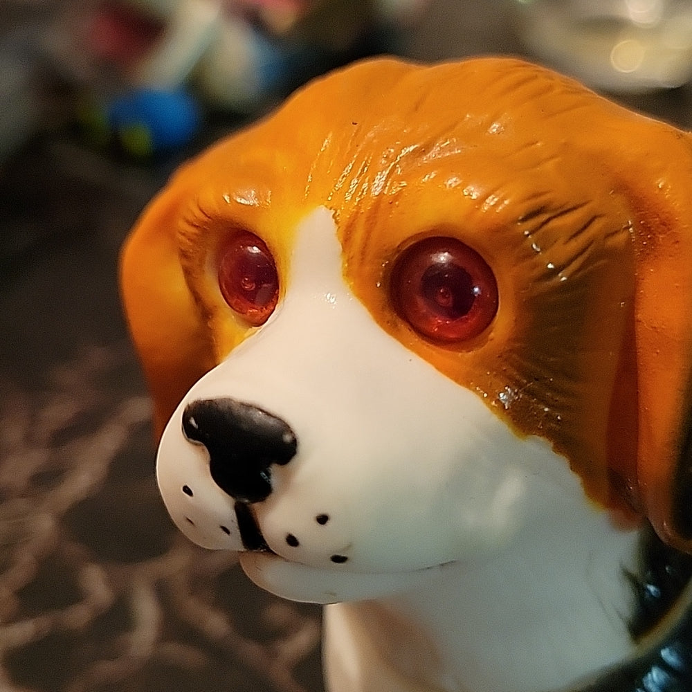 Beagle Vintage Dog Rubber Red Eyes 1990-1991 Toy Figure Doll Animal Retro