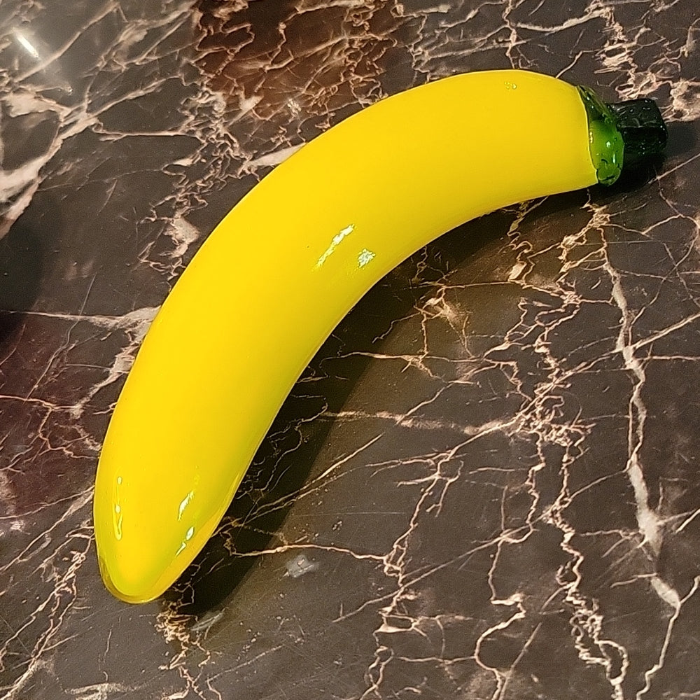 Yellow Banana Vintage Murano Style Art Glass Hand Blown Decor Vegetable Fruit