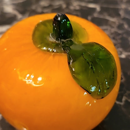Vintage Murano Style Art Glass Hand Blown Fruit Orange