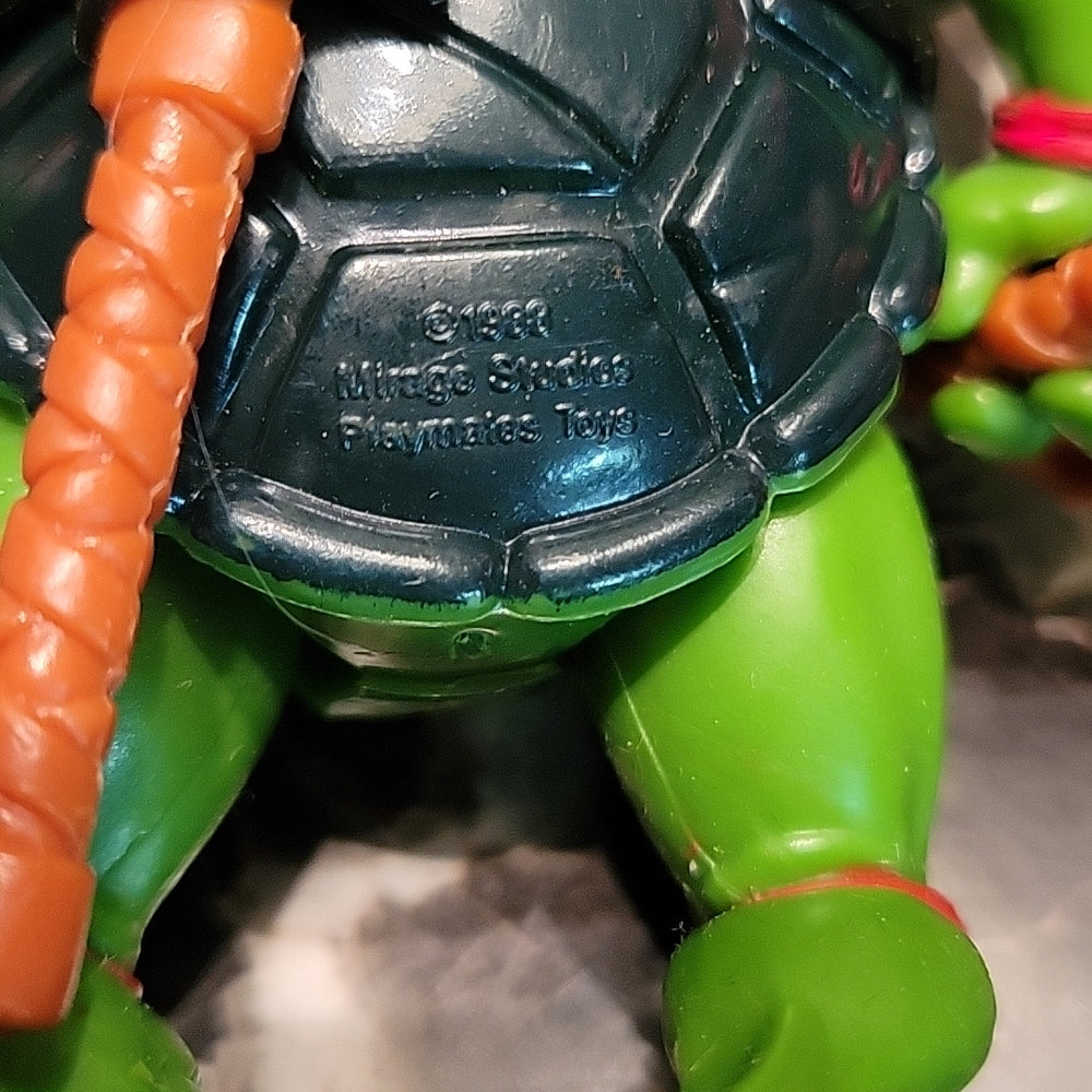 Vintage Tmnt Ninja Turtles Action Figure Toy Raphael 1988 +3 Weapons &