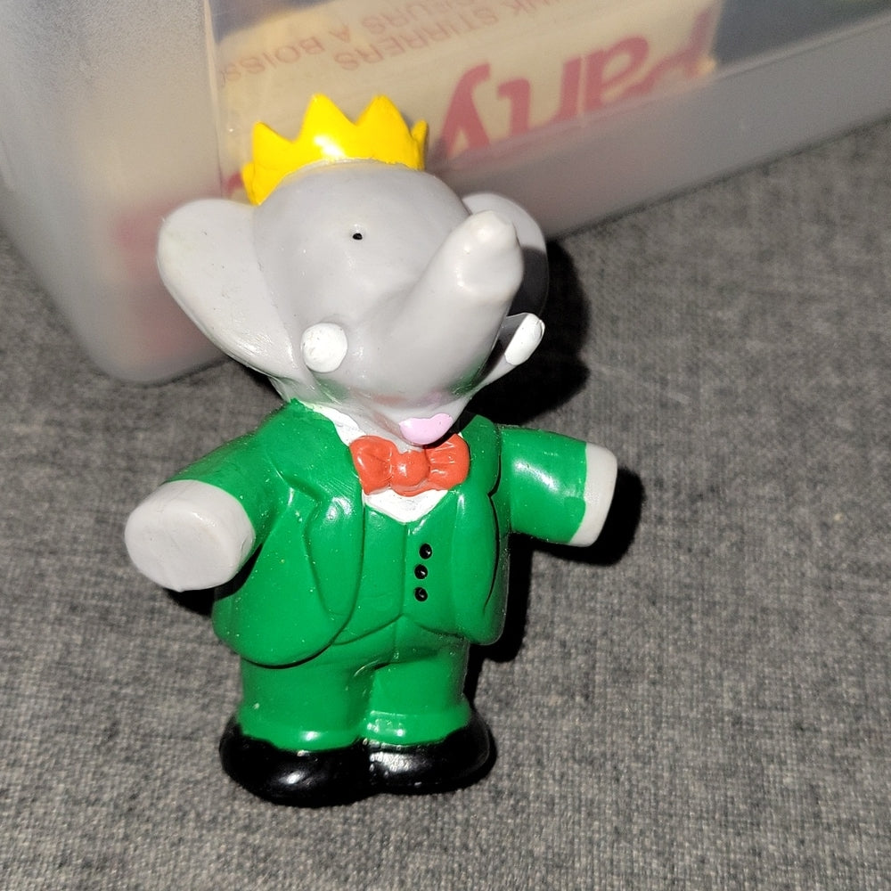 Vintage King Babar The Elephant & Queen Celeste Figure (1988) Plastic Toy Rare