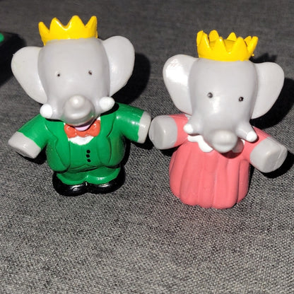 Vintage King Babar The Elephant & Queen Celeste Figure (1988) Plastic Toy Rare