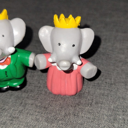 Vintage King Babar The Elephant & Queen Celeste Figure (1988) Plastic Toy Rare