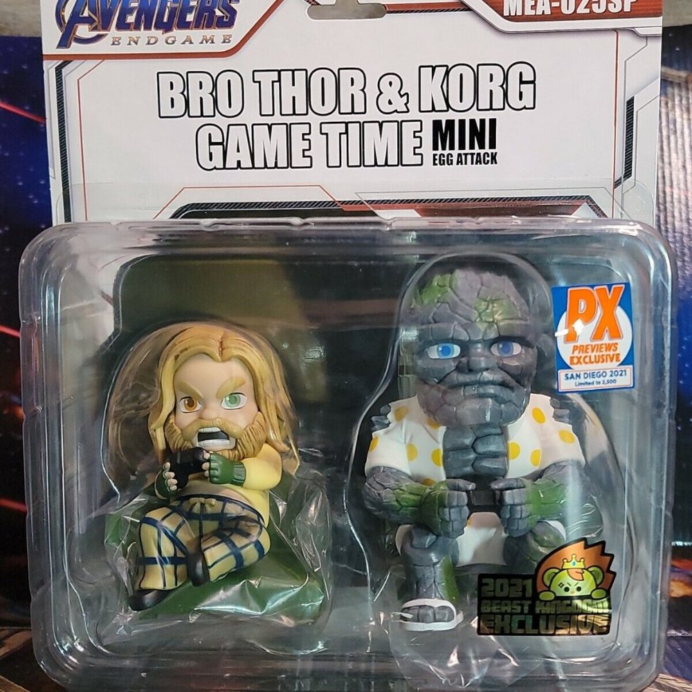 Bro Thor & Korg Game Time Sdcc 2021 Avengers Endgame 4" Figures Px Limited 2500