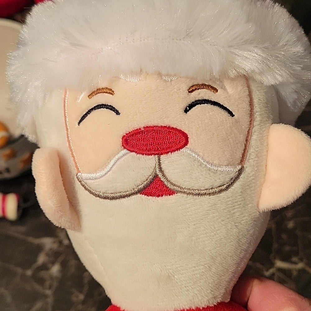 North Paw Three Faces Santa Claus Plush Christmas Decoration Toy