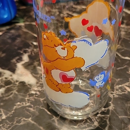 Care Bears Clear Drinking Glass American Greetings Vtg 1984 Tenderheart Bear New