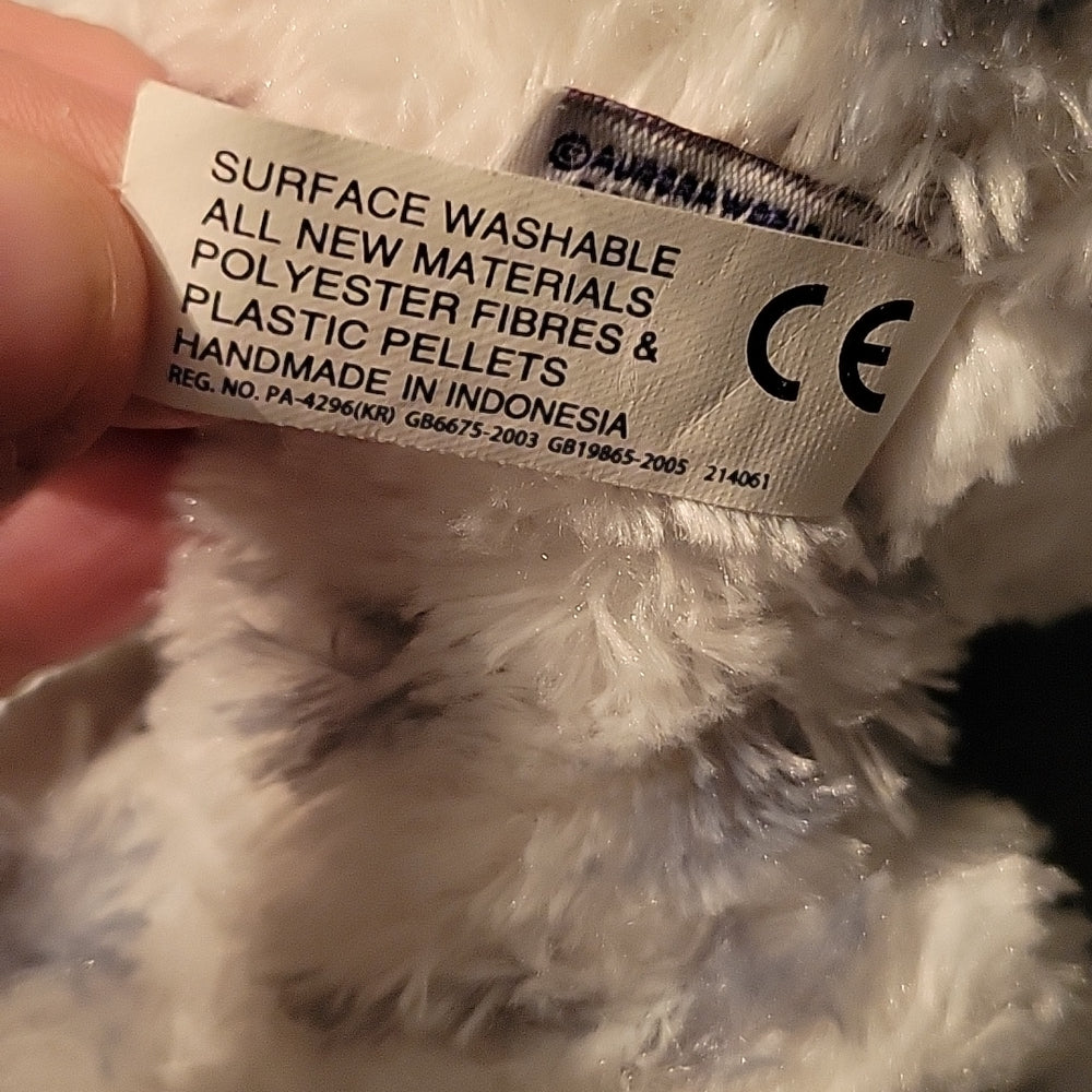 Aurora World Taddle Toes Hummer Soft White Gray Plush Stuffed Animal Owl Lauren