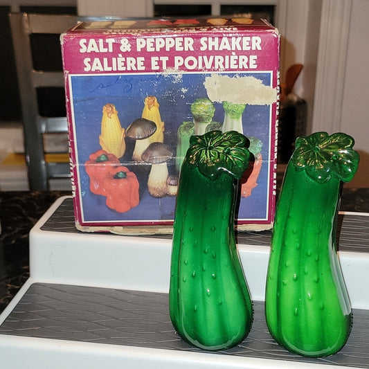 Vintage Salt & Pepper Set Squash Large Ceramic Vegetable Japan In Box Cassidy'S