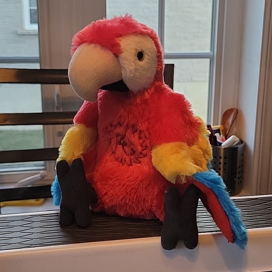 Wild Republic Scarlet Macaw Stuffed Animal Parrot Bird Plush 7 Inch Plushie