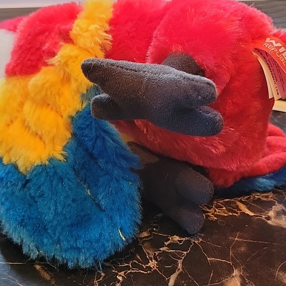 Wild Republic Scarlet Macaw Stuffed Animal Parrot Bird Plush 7 Inch Plushie