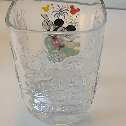 Mickey Mouse Walt Disney World Magic Kingdom 2000 Square Glass Cup Mcdonald'S