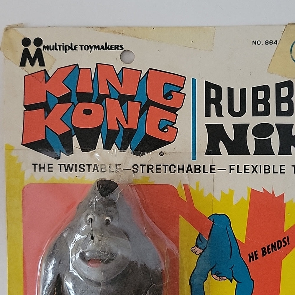 Multiple Toymakers King Kong Rubb'R Nik Twistable Stretchable 1967 On Card Vtg