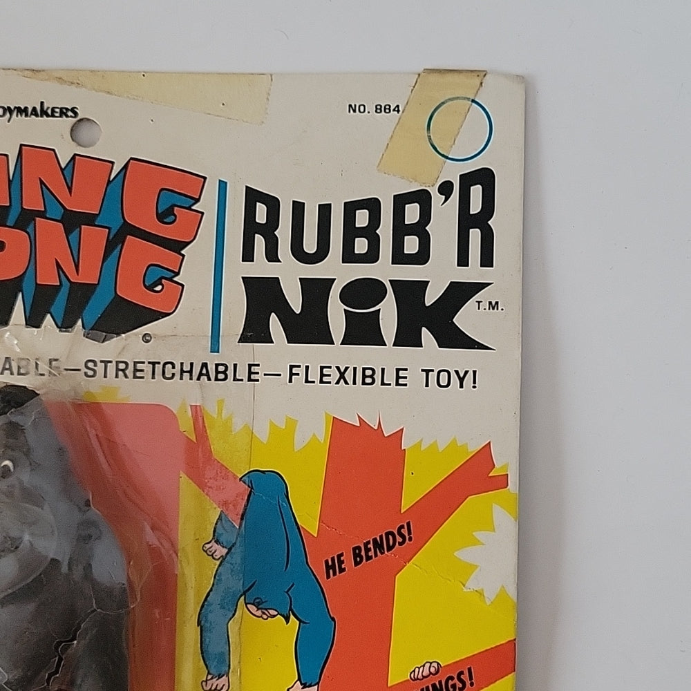 Multiple Toymakers King Kong Rubb'R Nik Twistable Stretchable 1967 On Card Vtg