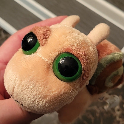 Vintage Russ Berrie 'Slow' Snail 90S Retro Small Soft Toy Plush Big Eyes Green