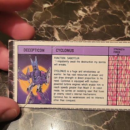 Cyclonus Action Figure Tech Spec Vintage Hasbro G1 Transformers