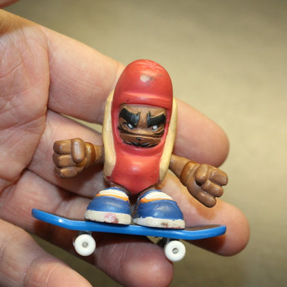 Tech Deck 2008 Hot Dog Figure Rare With Blue Skateboard