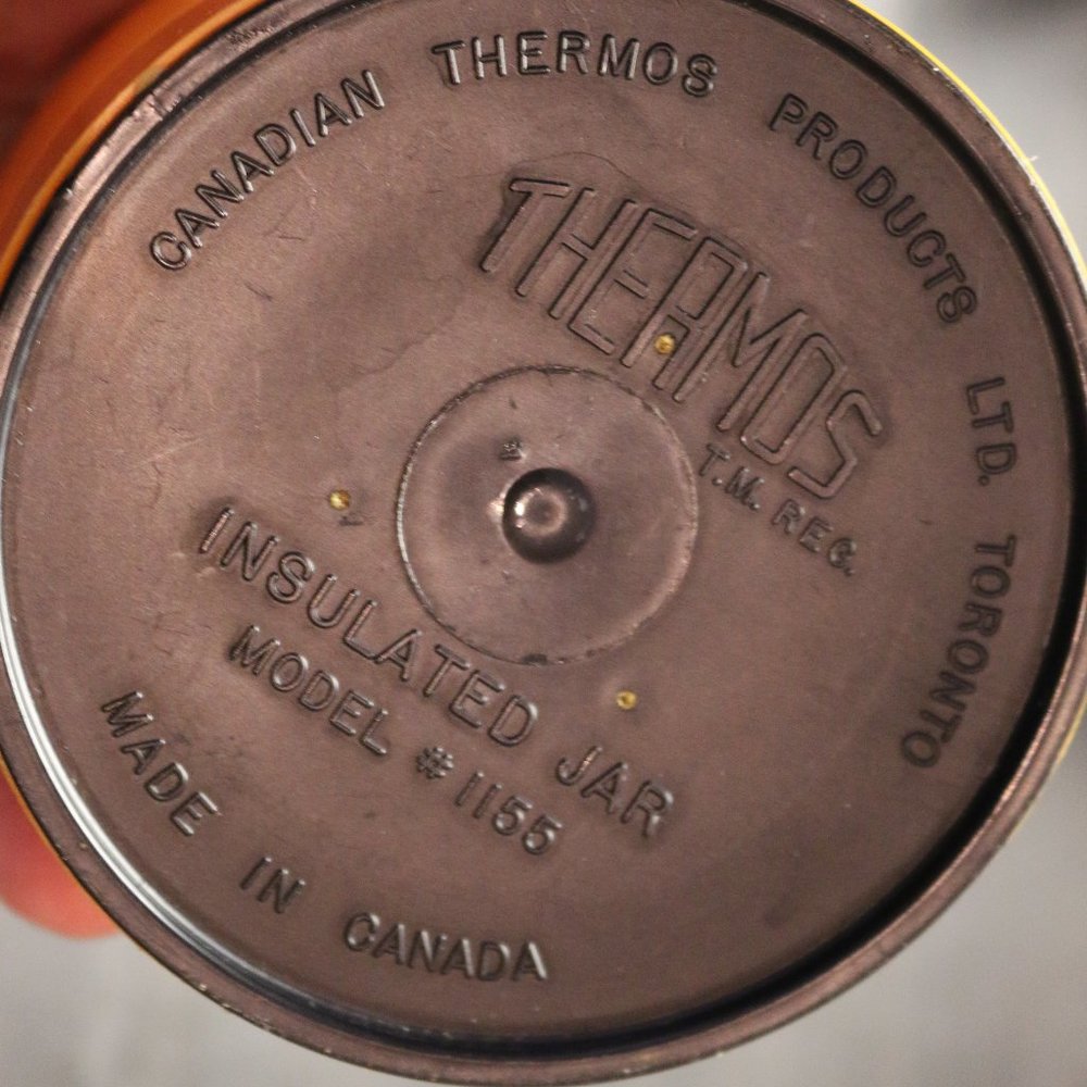 Vintage Thermos King Model 1155 Insulated Jar 8Oz Food Soup Orange White