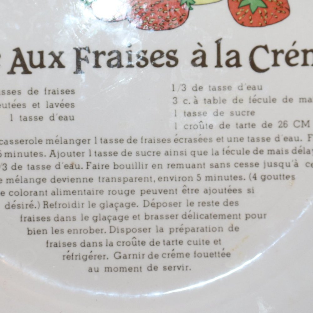 Manoir Collection Bowl Cgc Tarte Aux Fraises À La Crème French Writtens Rare