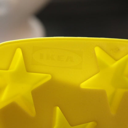 Yellow Ikea Star Shaped Silicon Ice Cube Mold/Tray, 12 Cavity, 7”X 7”