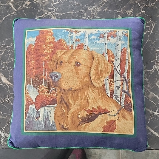 Lovely Golden Retriever Ready And Waiting For An Action Best Dog On World Pillow