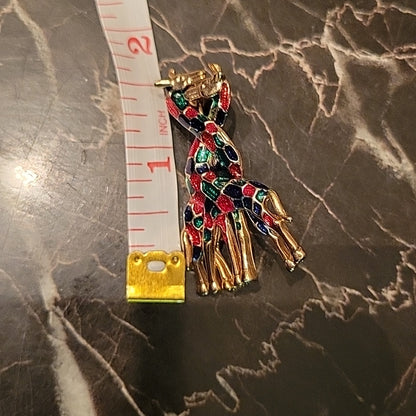 Betsey Johnson Cute Enamel Double Giraffe Deer Lovers Animal Brooch Pin Gift