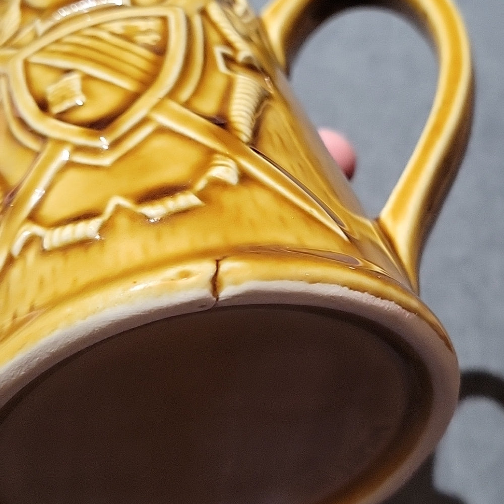 Vintage German Style Beer Mugs Ceramic Goldish Tan Marked Japan 5 1/2” Tall